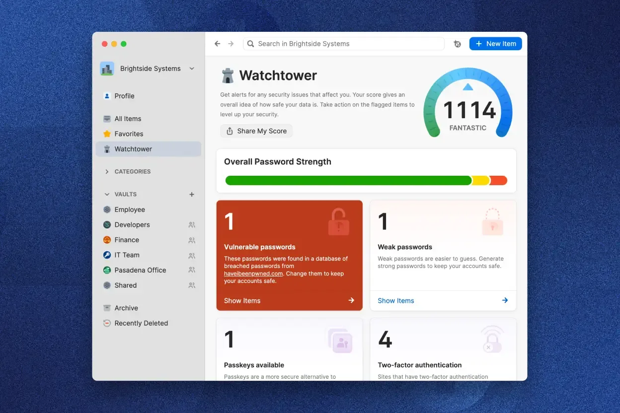 1Password: Password manager that autofills logins, cards and passkeys in your browser and Mac apps (5 of 5)