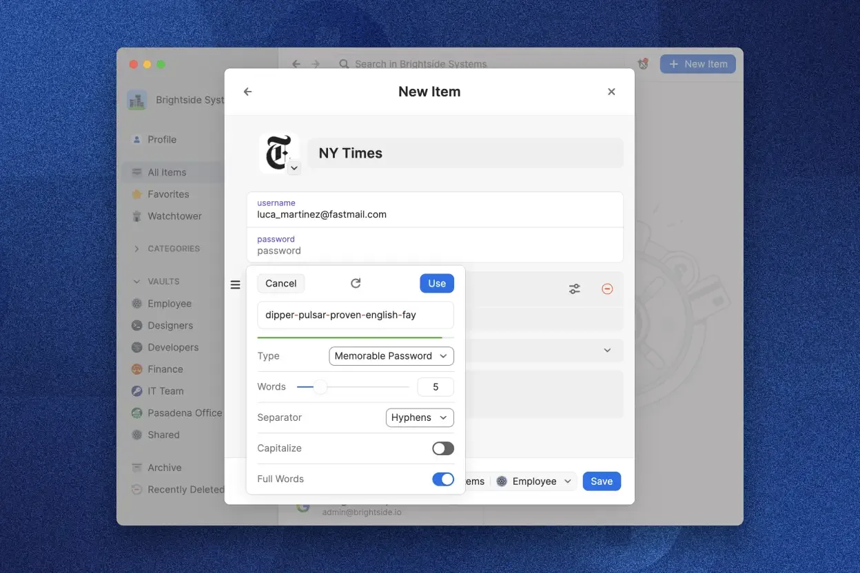 1Password: Password manager that autofills logins, cards and passkeys in your browser and Mac apps (3 of 5)