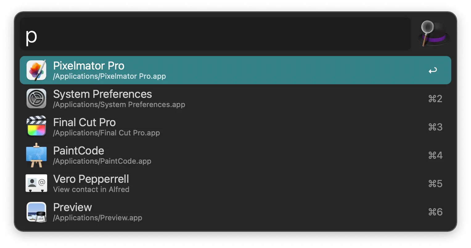 Alfred: Keyboard launcher for apps, files, web searches, clipboard history and custom workflows (5 of 7)