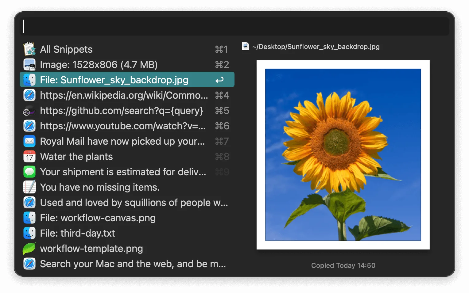 Alfred: Keyboard launcher for apps, files, web searches, clipboard history and custom workflows (6 of 7)