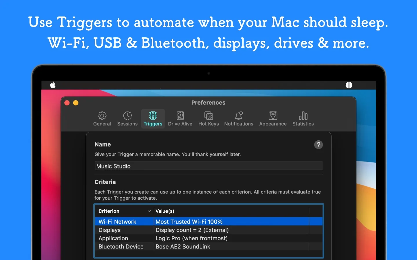 Amphetamine: Menu bar keep-awake utility with timed sessions and automatic triggers (3 of 5)