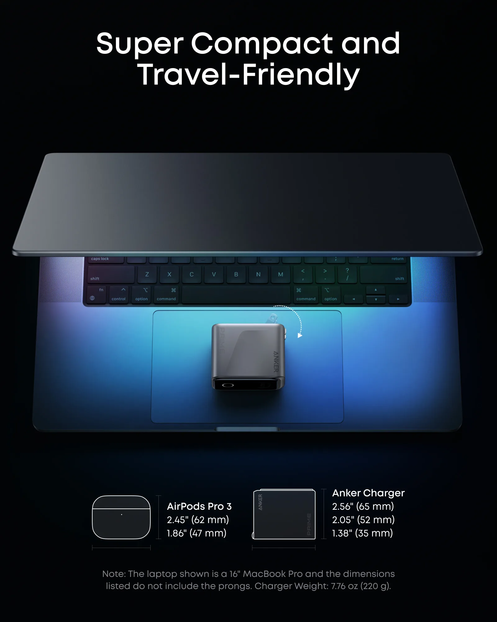 Anker Prime Charger (160W): Compact 160W three-port USB-C GaN charger with a smart display and 140W single-port output (2 of 3)