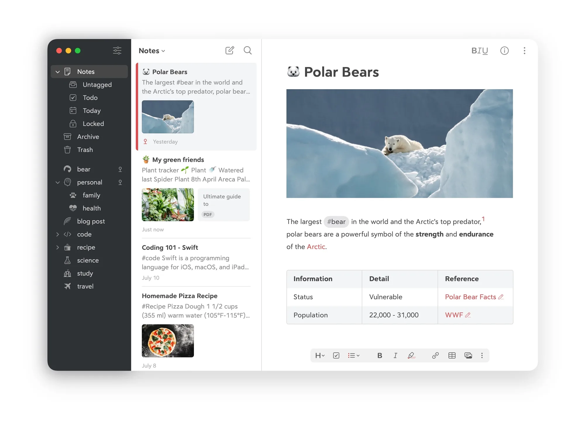 Bear: Markdown notes app with tags, linked notes and to-dos, synced across Mac, iPhone and iPad (7 of 8)