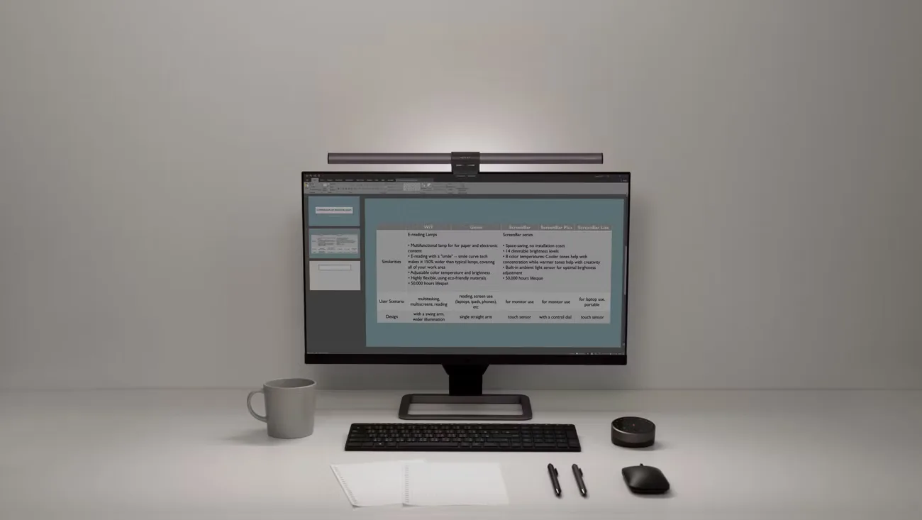BenQ ScreenBar Halo: USB-powered monitor light bar with front and back lighting, auto dimming and a wireless controller (7 of 8)