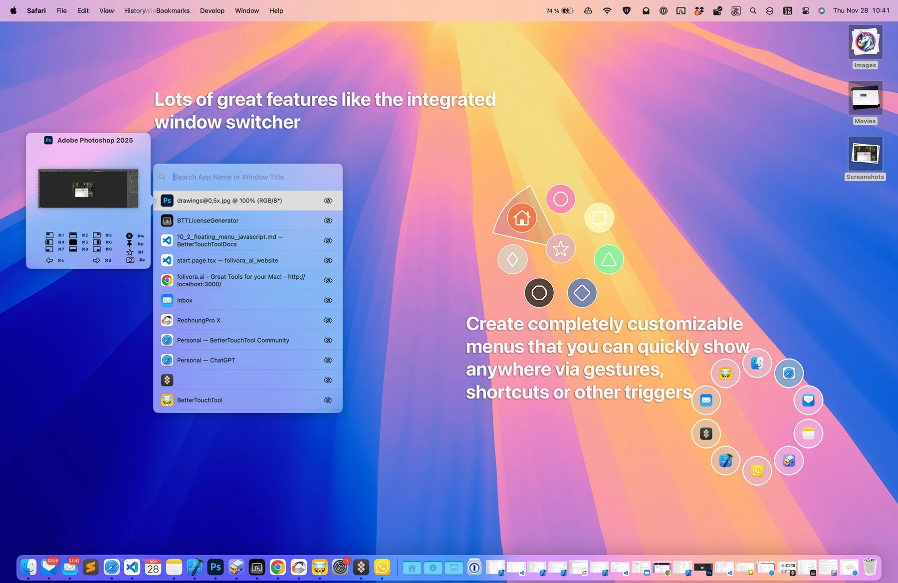 BetterTouchTool: Customize trackpad gestures, mouse buttons, shortcuts, the menu bar and Stream Deck, then chain actions