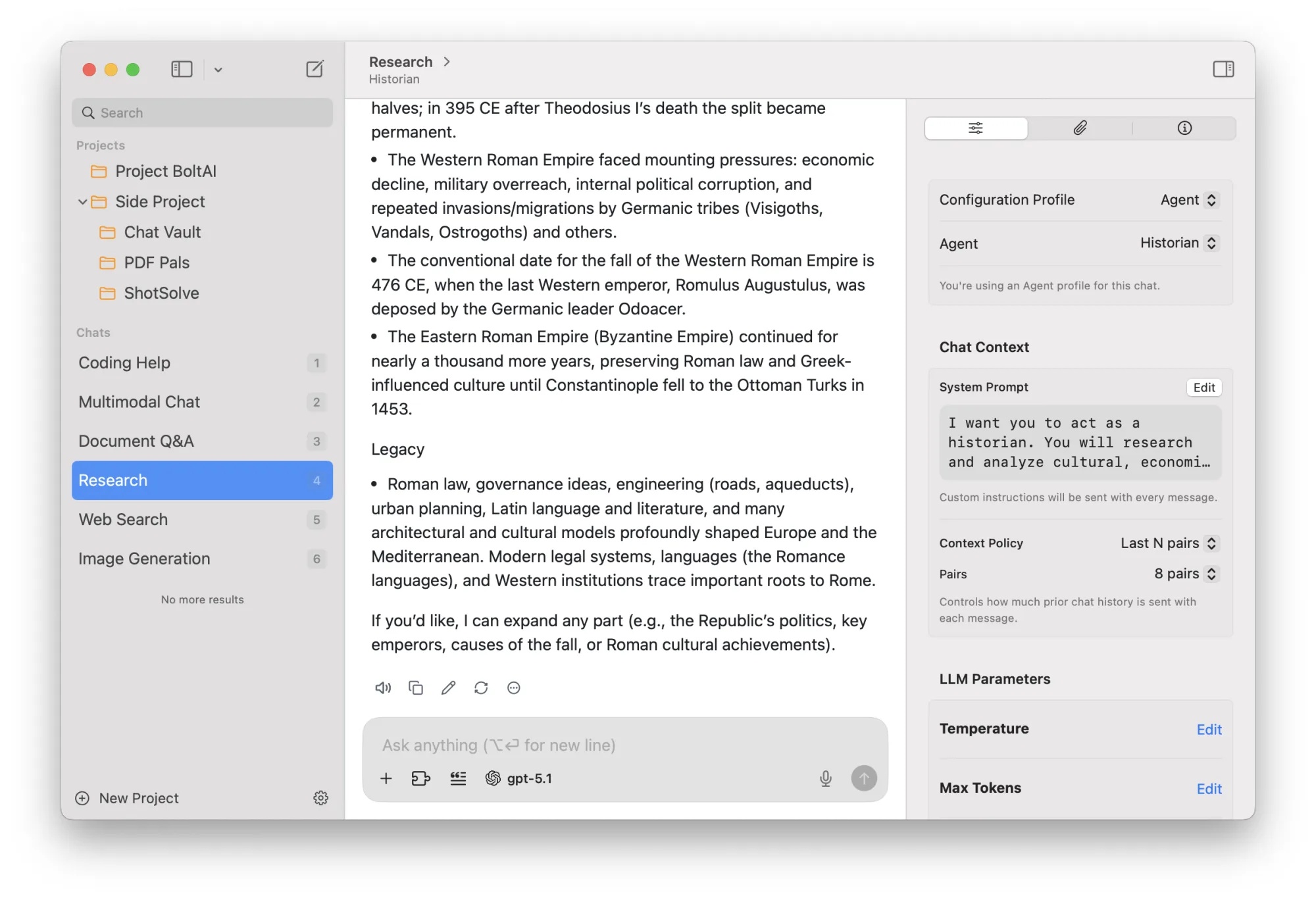 BoltAI: Native Mac AI chat workspace for 300+ cloud and local models, with agents and MCP tools (6 of 7)