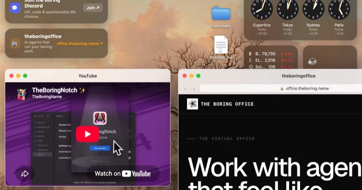 Boring Notch: Free, open-source app that turns the MacBook notch into a music player, calendar and file shelf