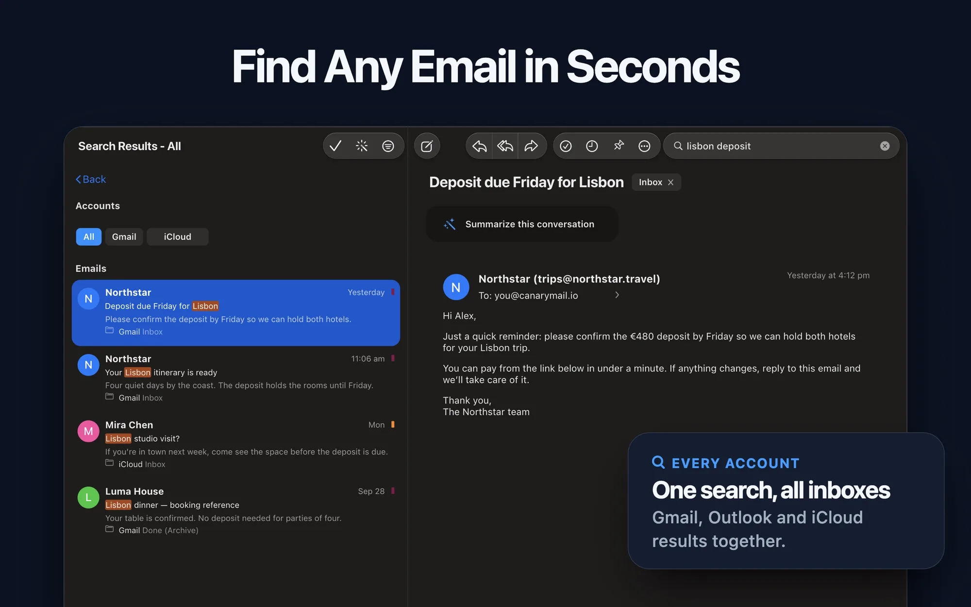 Canary Mail: Email client for multiple accounts with an AI writing assistant, read receipts and PGP encryption (8 of 8)