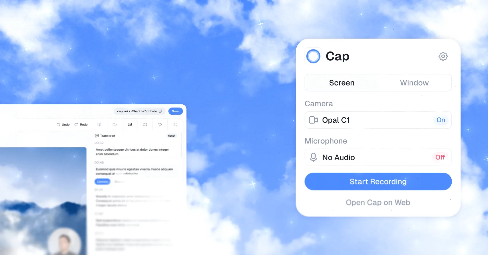 Cap: Open-source screen recorder that copies a share link when you stop, plus a studio editor (2 of 3)