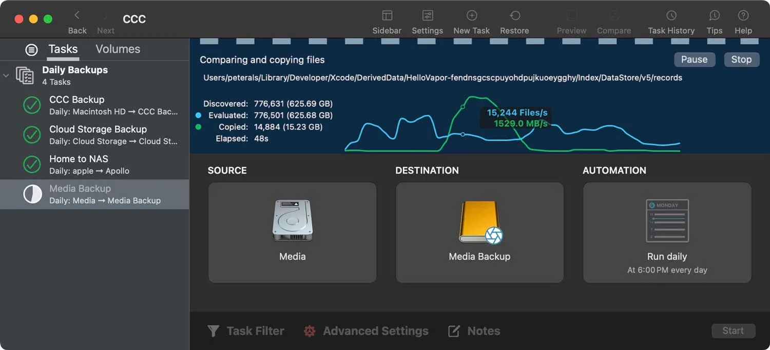Carbon Copy Cloner: Backup and cloning app with scheduled tasks, snapshots, verification and backups of cloud-only files (2 of 4)