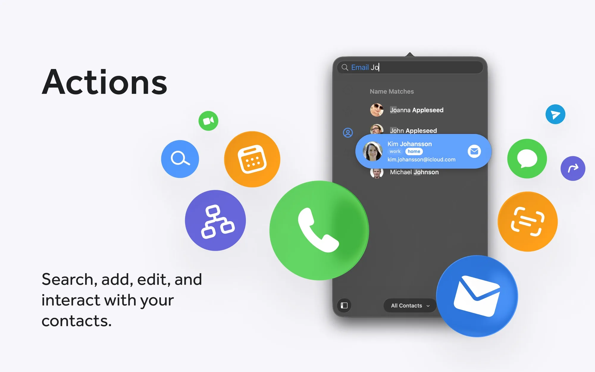Cardhop: Contacts manager you control by typing simple sentences, right from the menu bar (3 of 7)