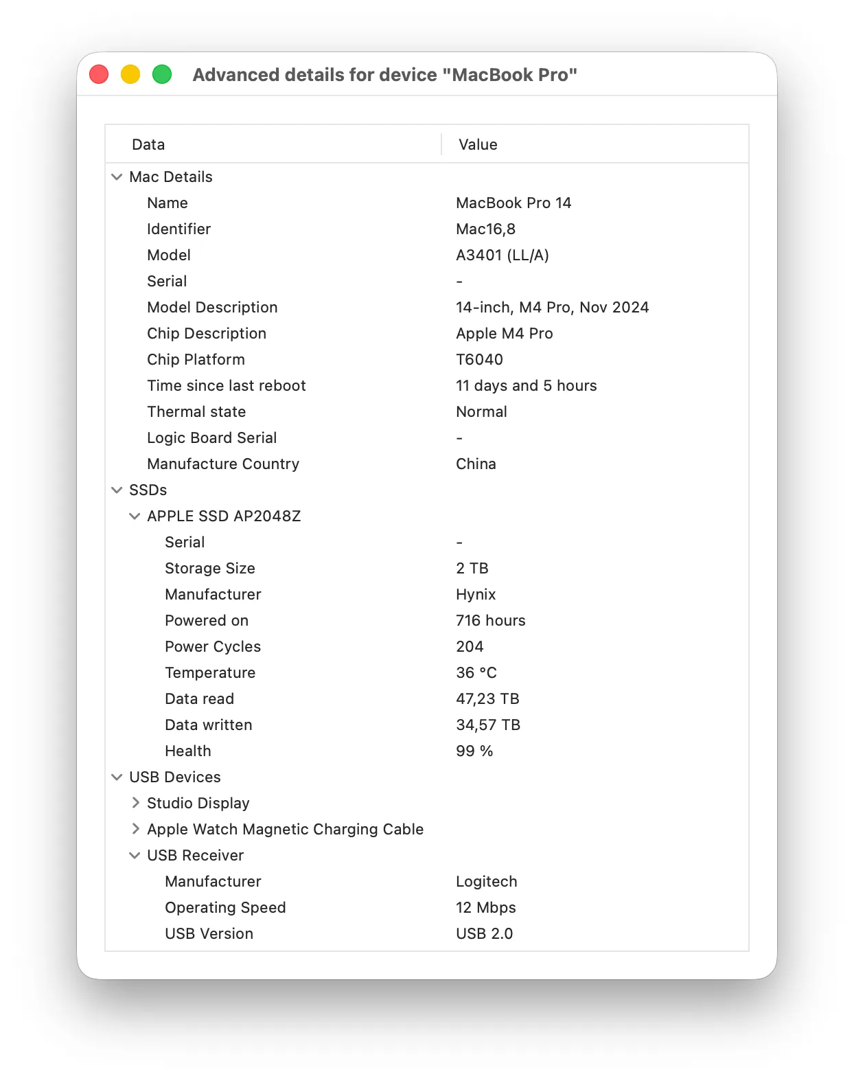 coconutBattery: Battery health readings for your Mac, iPhone and iPad, with saved history and menu bar details
