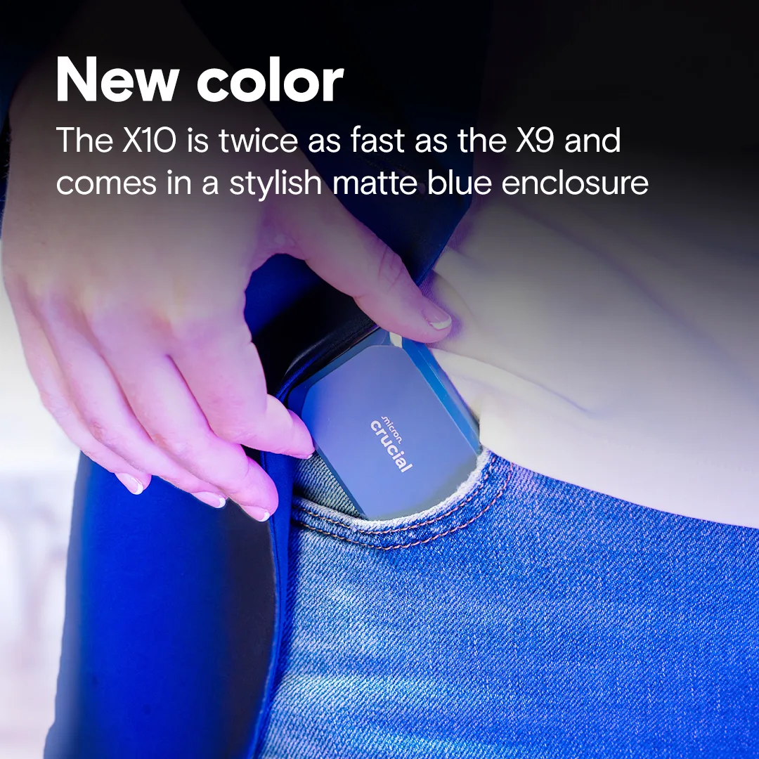 Crucial X10 Portable SSD: Portable SSD from Crucial in capacities from 1TB to 8TB, in blue or black (5 of 6)