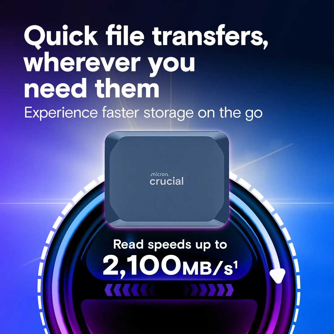 Crucial X10 Portable SSD: Portable SSD from Crucial in capacities from 1TB to 8TB, in blue or black (2 of 6)