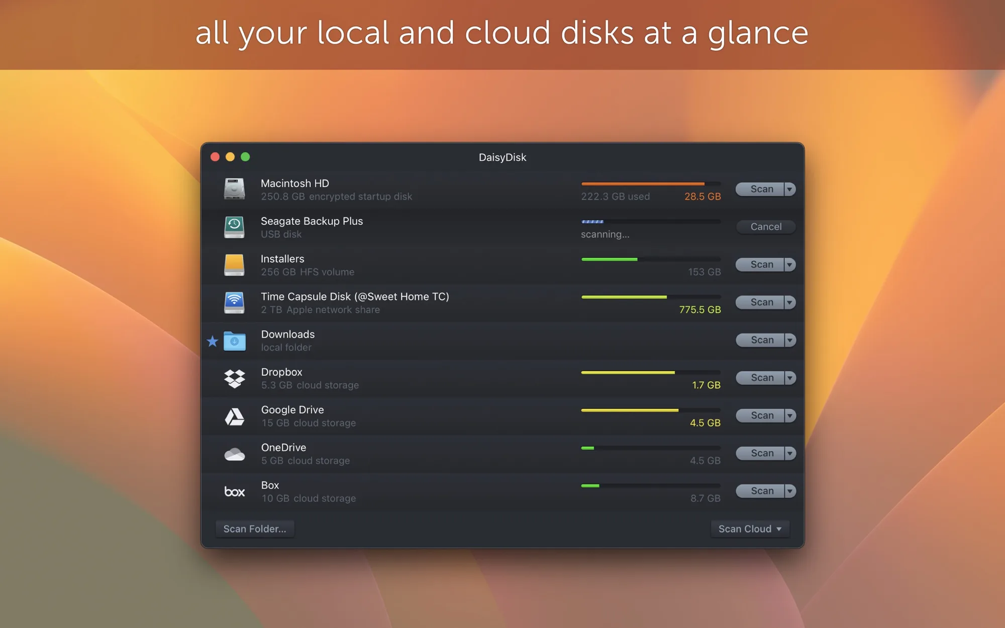 DaisyDisk: Disk space analyzer that maps your drives as rings so you can find and delete large files (2 of 5)