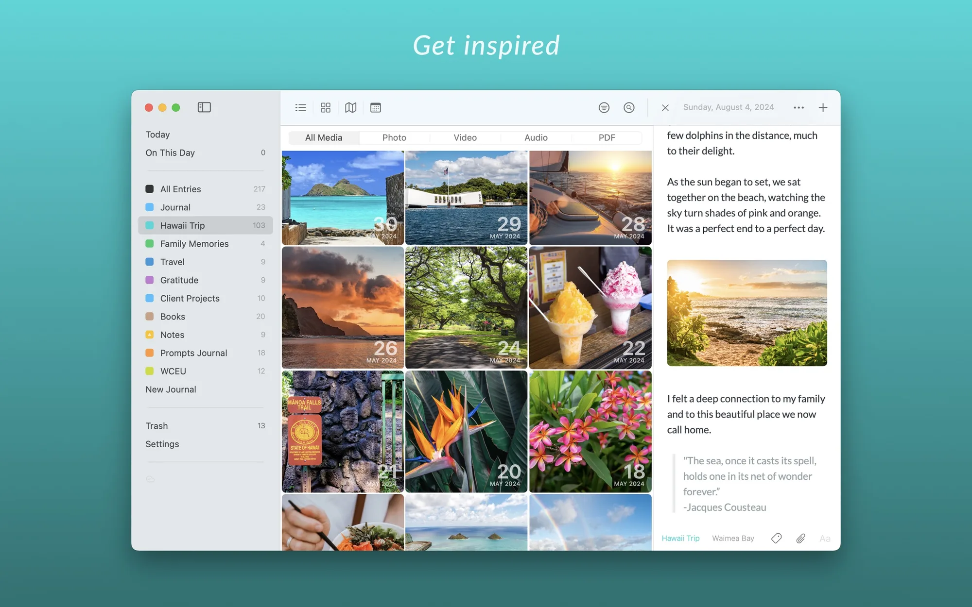 Day One: Private journaling app with photos, audio, prompts and end-to-end encrypted sync (2 of 7)