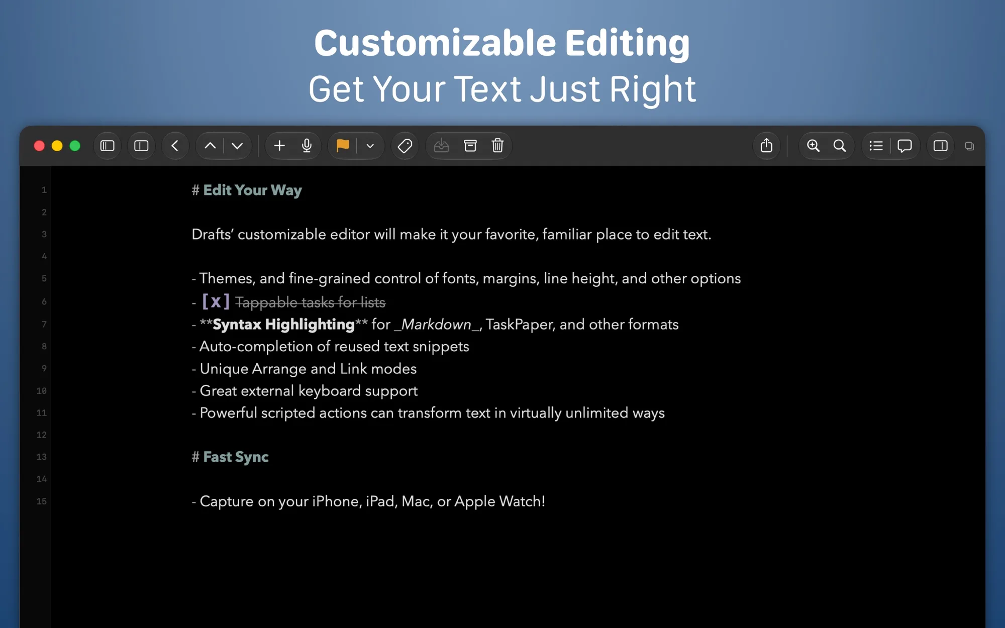 Drafts: Quick-capture notes app that opens to a blank page and sends text to other apps with actions (2 of 7)
