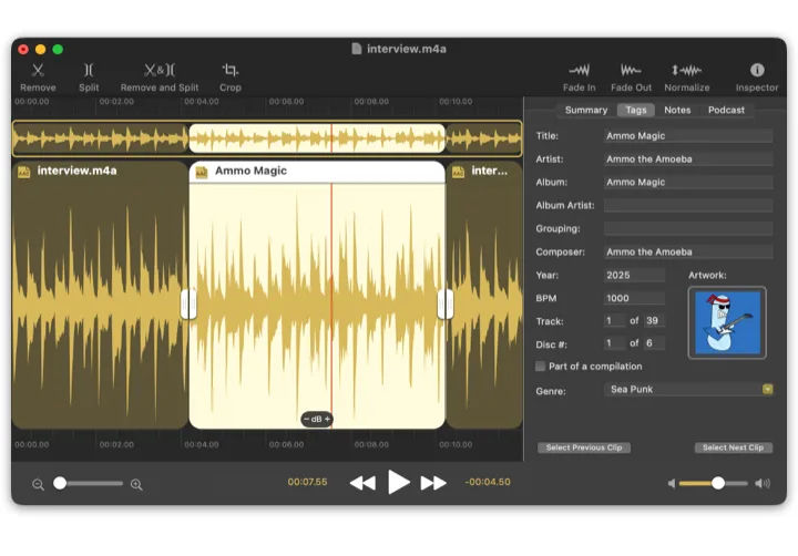 Fission: Lossless audio editor for trimming, joining, splitting and converting files (2 of 4)