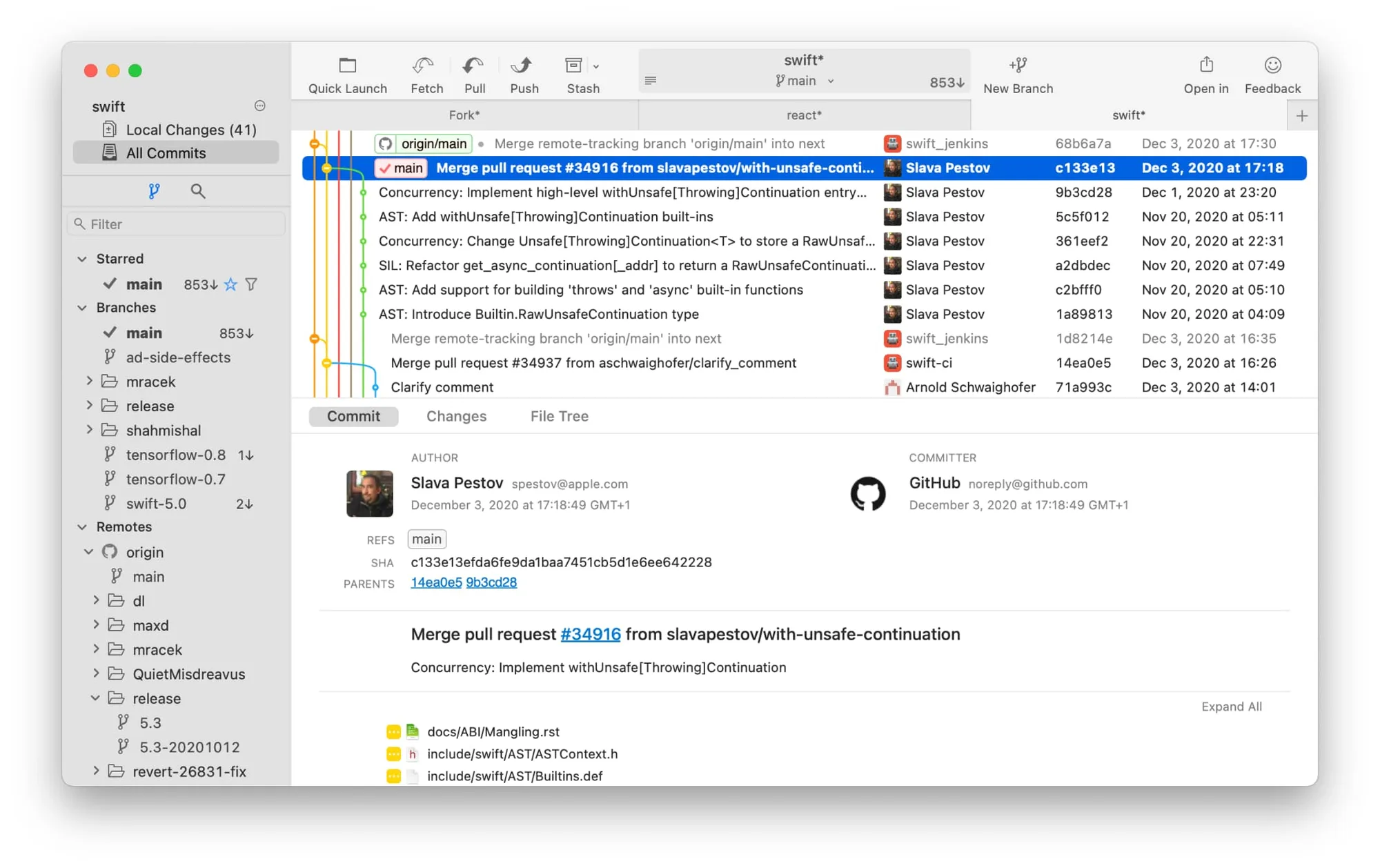 Fork: Git client for Mac with visual interactive rebase, a merge conflict resolver, image diffs and blame (4 of 7)