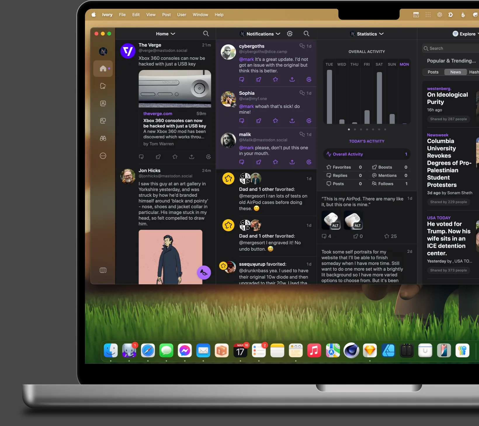 Ivory: Mastodon client from the makers of Tweetbot, with up to six timeline columns per window on Mac