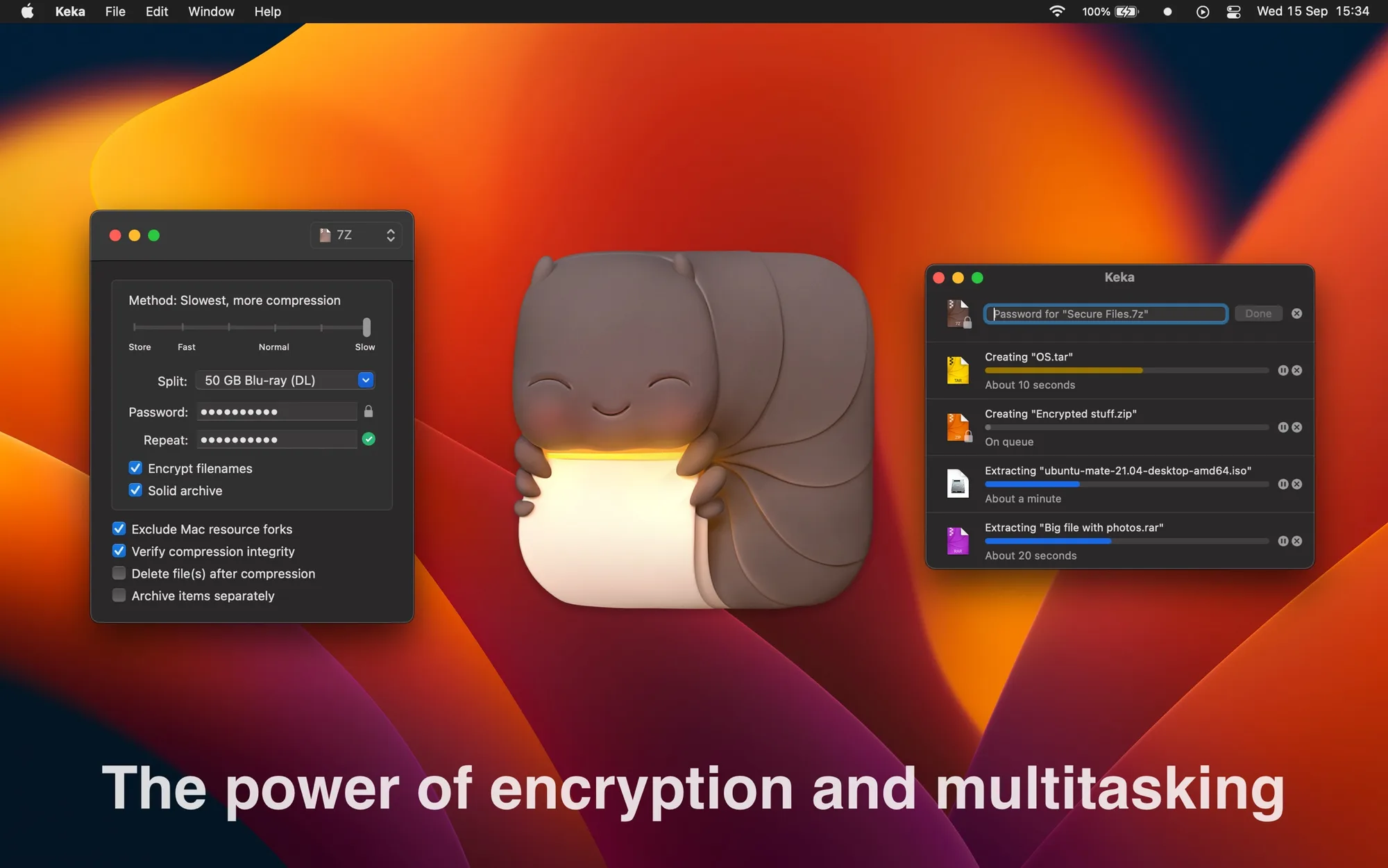 Keka: File archiver for making encrypted, split 7z and Zip files and extracting RAR and dozens more formats