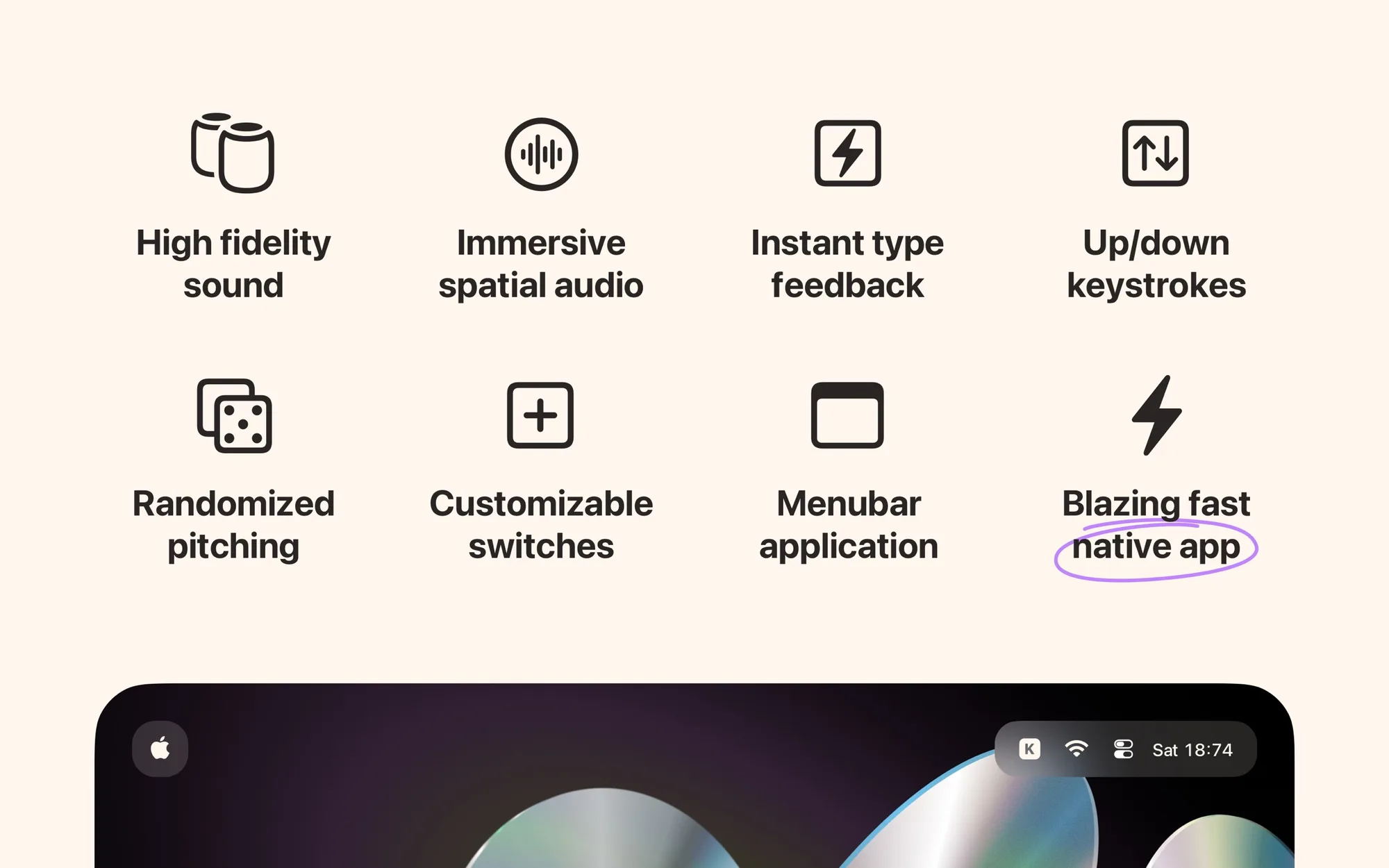 Klack: Menu bar app that plays mechanical keyboard sounds as you type (2 of 4)