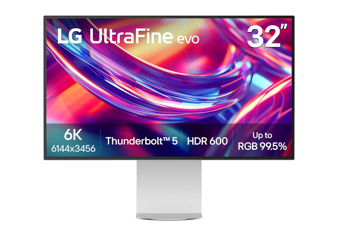 LG UltraFine evo 6K: 32-inch 6K, 224 PPI Nano IPS Black monitor with Thunderbolt 5 and 96W charging