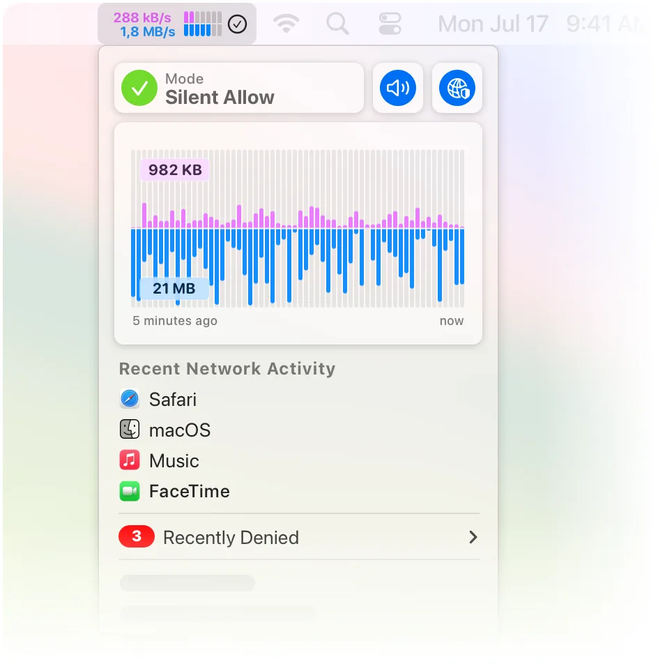 Little Snitch: Network monitor and application firewall that alerts you when an app connects and lets you allow or deny it (4 of 5)