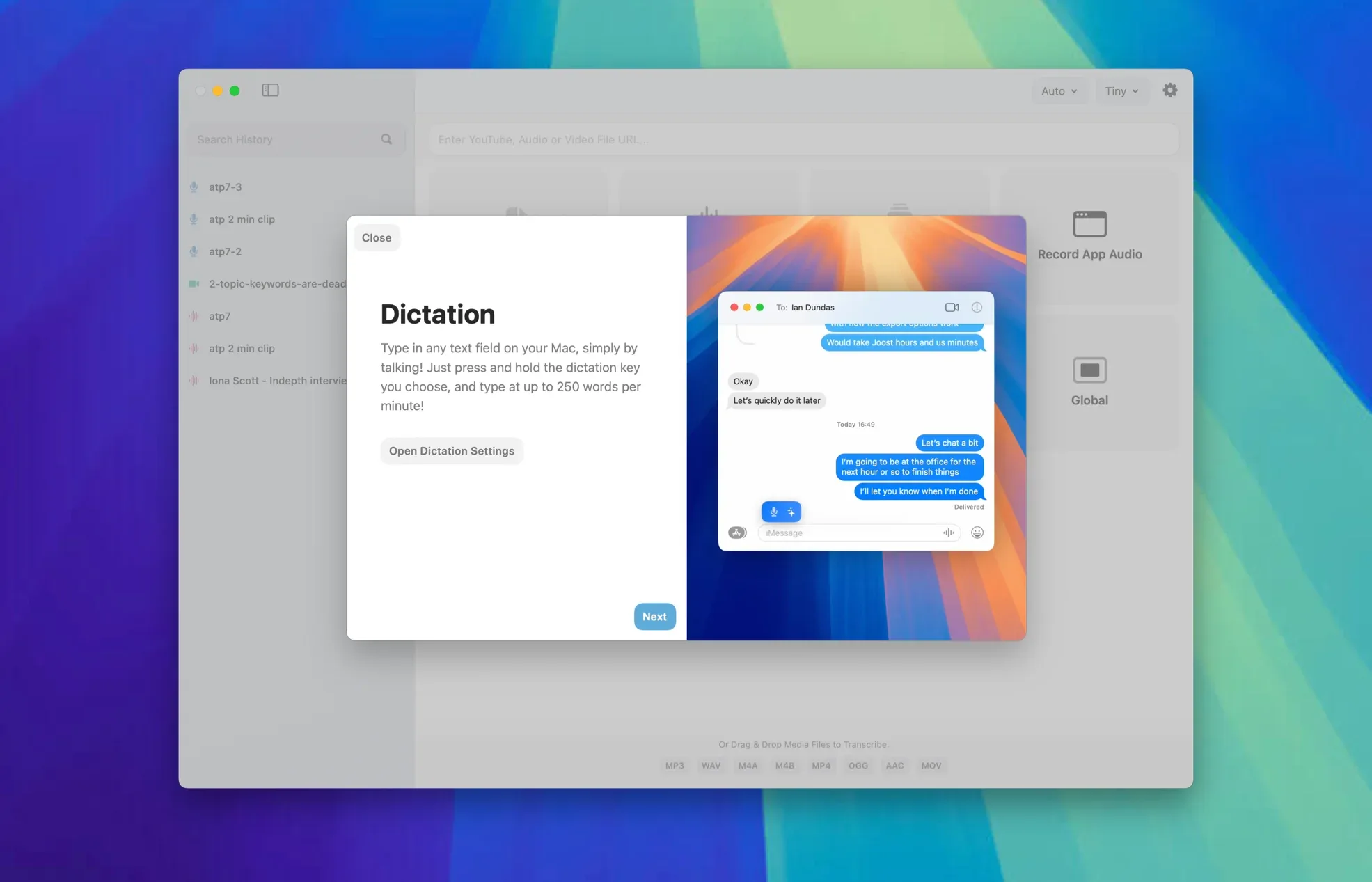 MacWhisper: On-device transcription of audio, video and meetings using Whisper and Parakeet models (2 of 5)