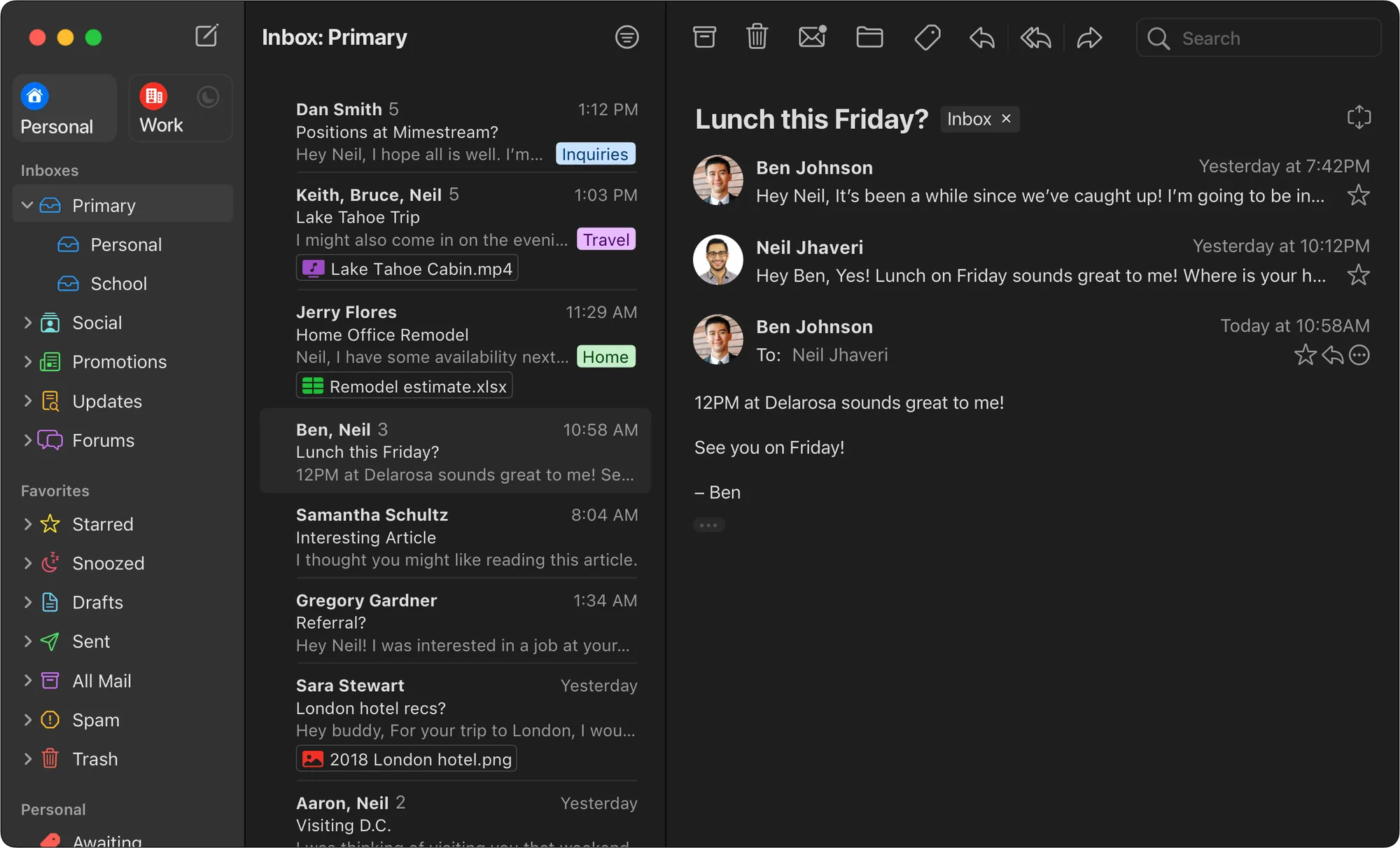 Mimestream: Native Mac email client built for Gmail, with labels, filters, categories and multiple accounts (2 of 6)