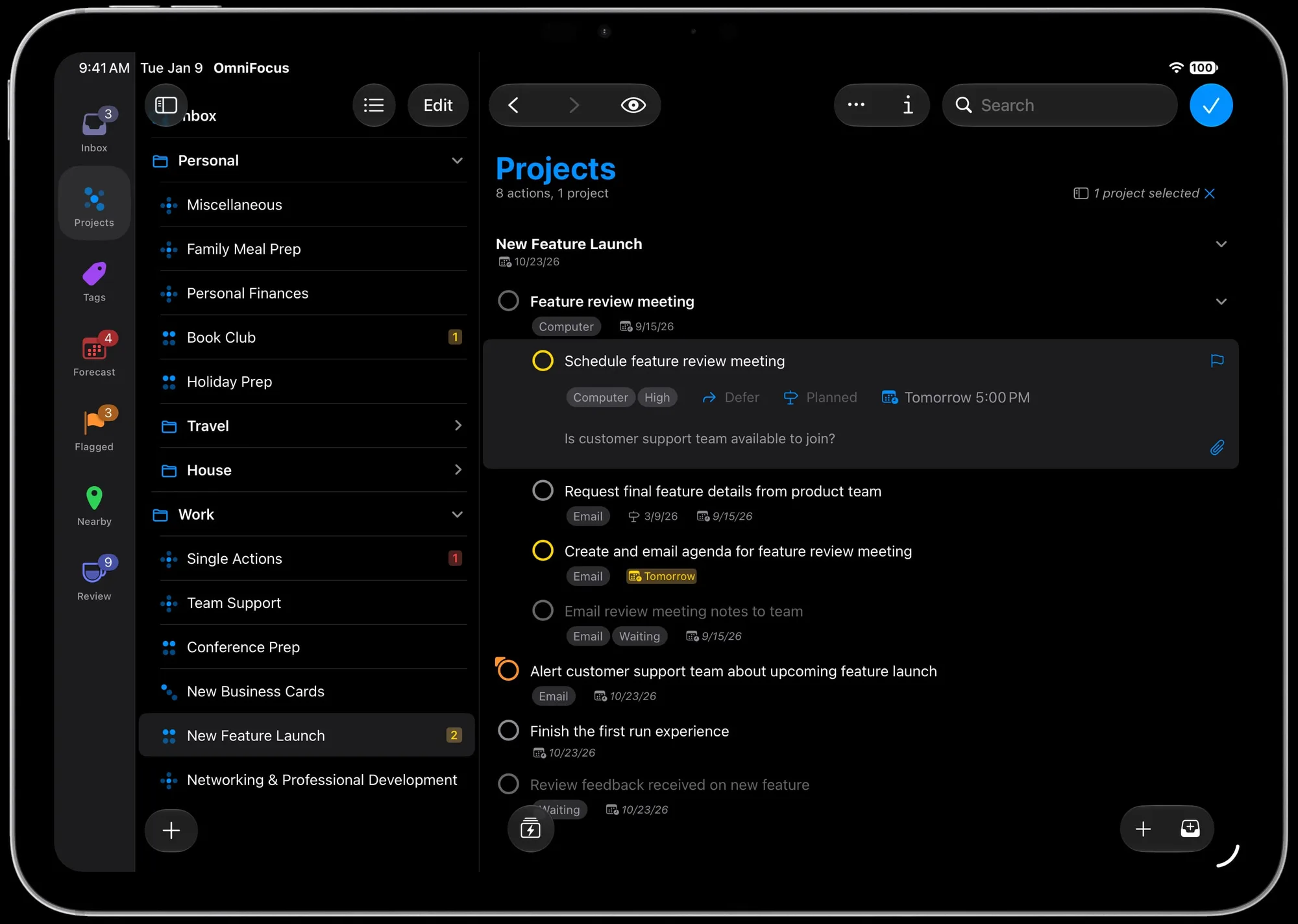OmniFocus: Task manager with projects, tags, Forecast and weekly reviews across Mac, iPhone, iPad and Watch