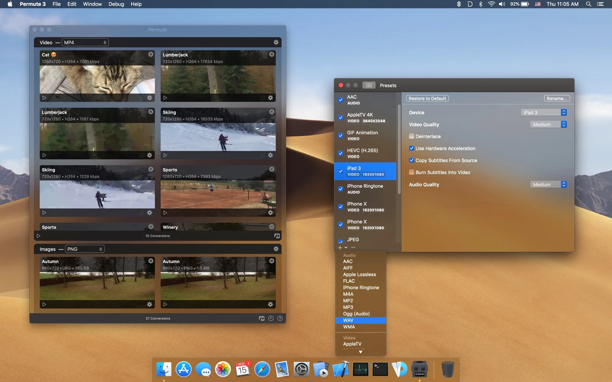 Permute: Drag-and-drop converter for video, audio, images and PDFs, with trimming, merging and transcription (3 of 8)