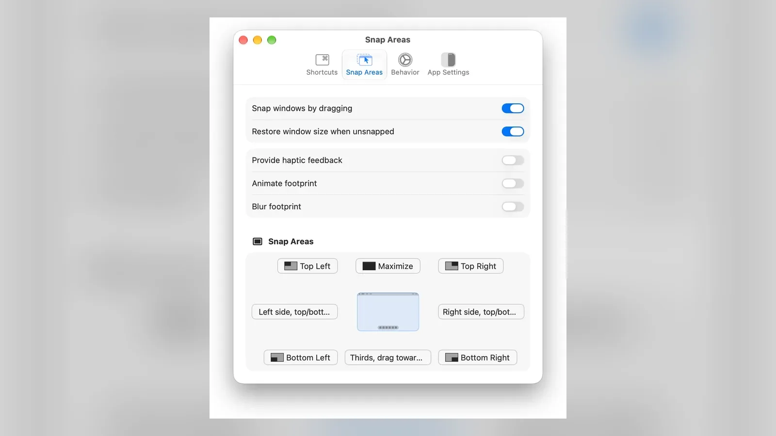 Rectangle: Free, open-source window manager that snaps windows with keyboard shortcuts or by dragging to edges