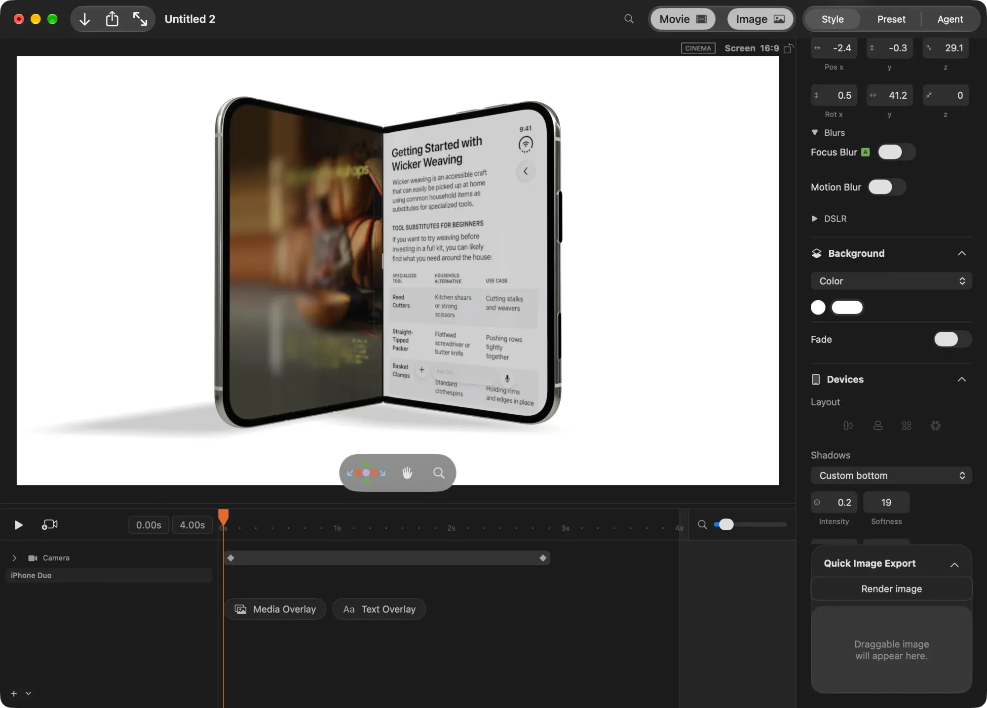 Rotato: 3D device mockup maker that turns app and web designs into rendered images and animated videos