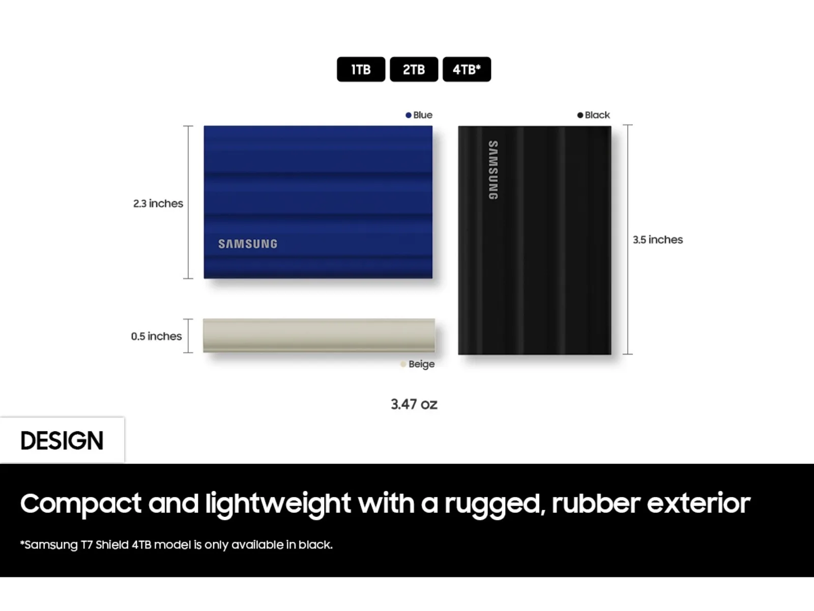 Samsung T7 Shield Portable SSD: Rugged IP65 portable SSD with USB 3.2 Gen 2 speeds up to 1,050 MB/s and hardware encryption (2 of 6)