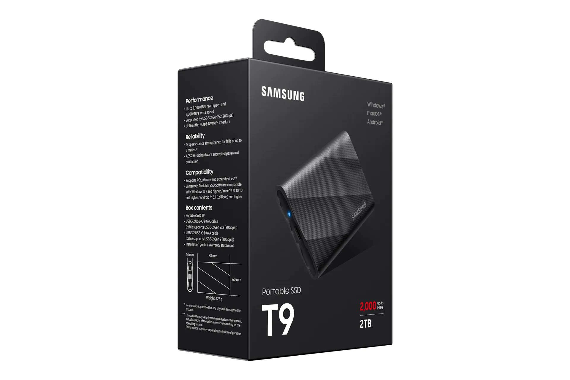 Samsung T9 Portable SSD: Rugged USB 3.2 Gen 2x2 portable SSD with up to 2,000MB/s reads, in 1TB to 4TB capacities (4 of 5)