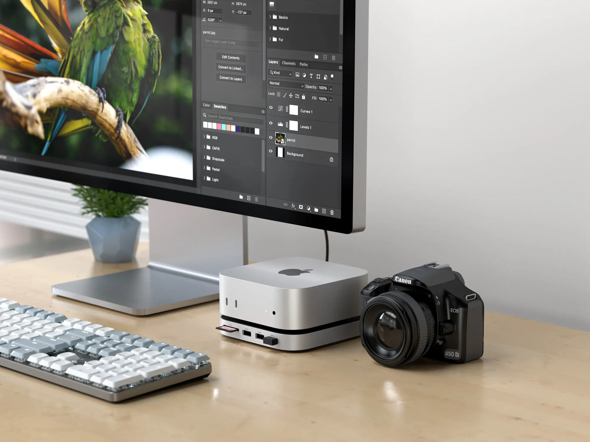 Satechi Mac mini M4 Stand & Hub: Aluminum Mac mini stand and hub with front ports and a built-in NVMe SSD enclosure (4 of 8)