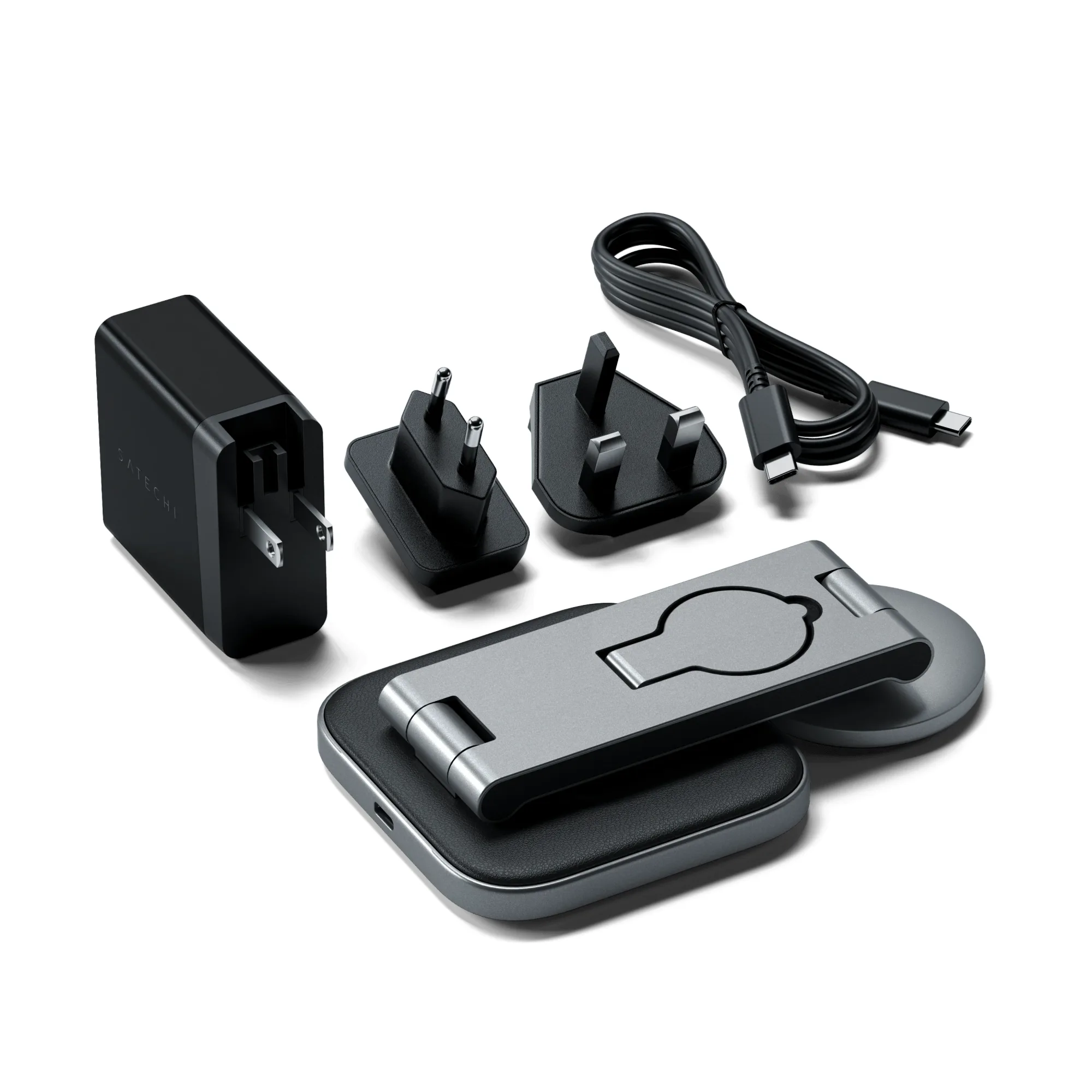 Satechi 3-in-1 Foldable Qi2 Wireless Charging Stand: Foldable Qi2 stand that charges an iPhone, AirPods and Apple Watch at once, sized for travel (6 of 6)