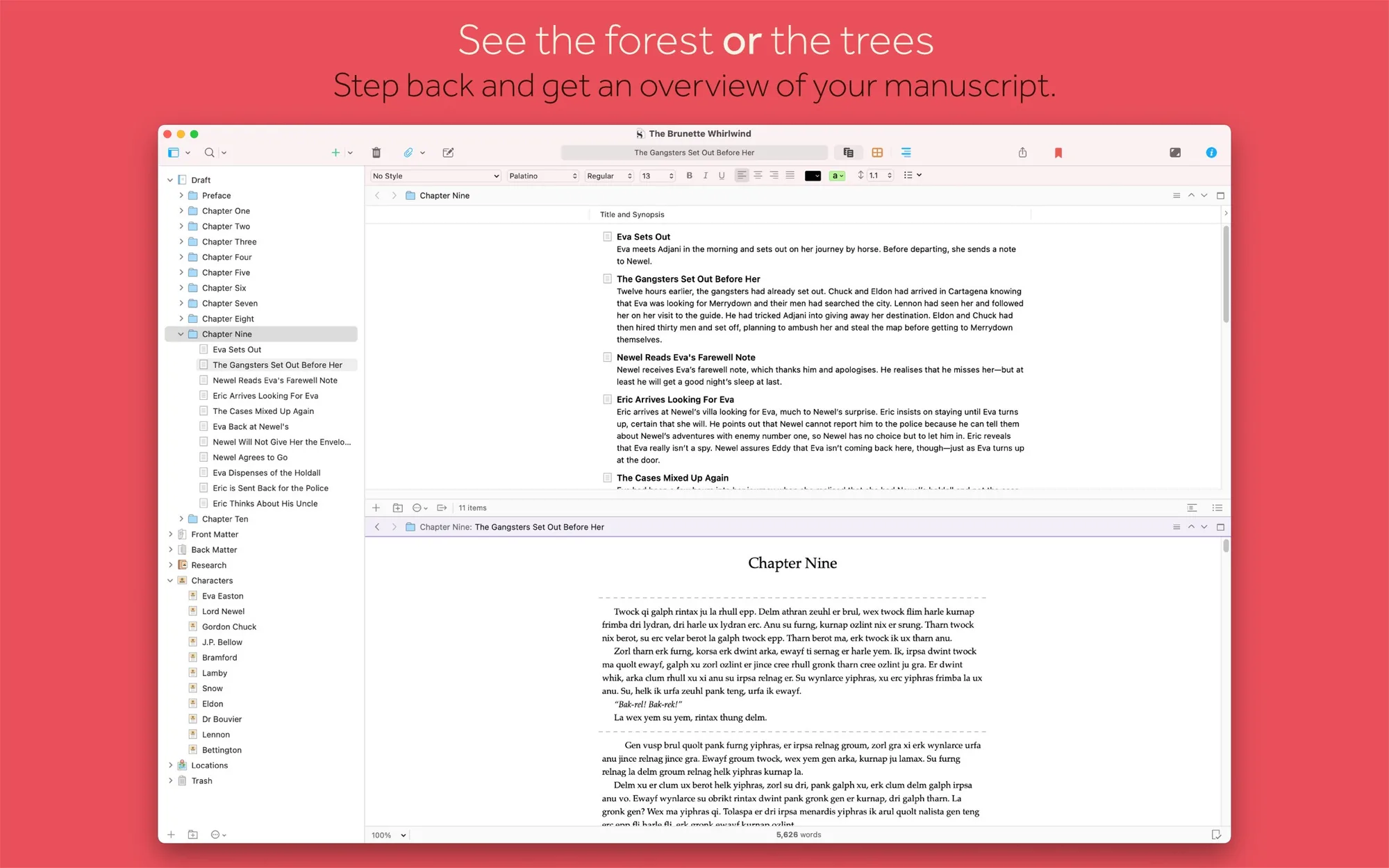 Scrivener: Writing app for novels, scripts and theses that splits long manuscripts into manageable sections (4 of 8)