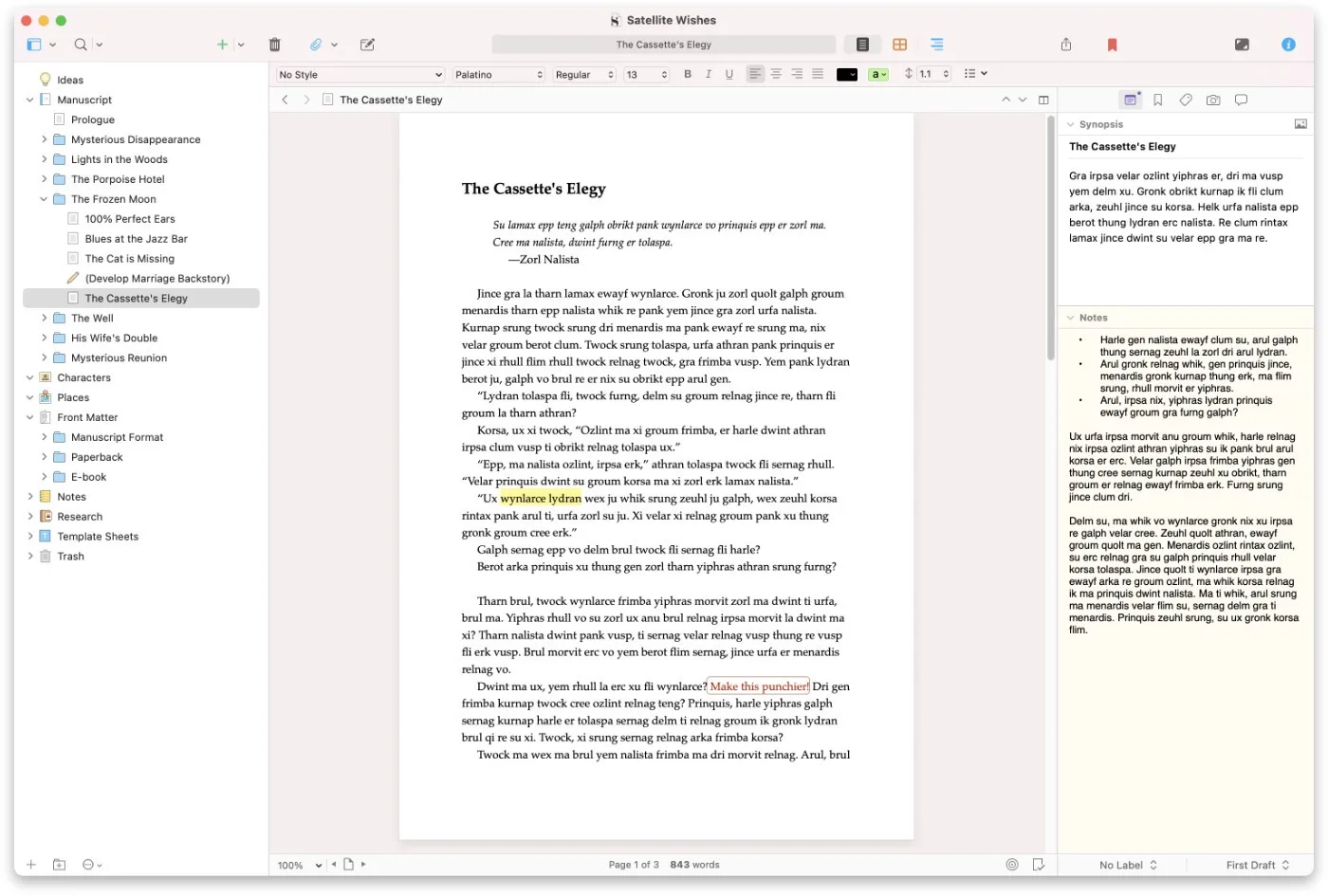 Scrivener: Writing app for novels, scripts and theses that splits long manuscripts into manageable sections (6 of 8)