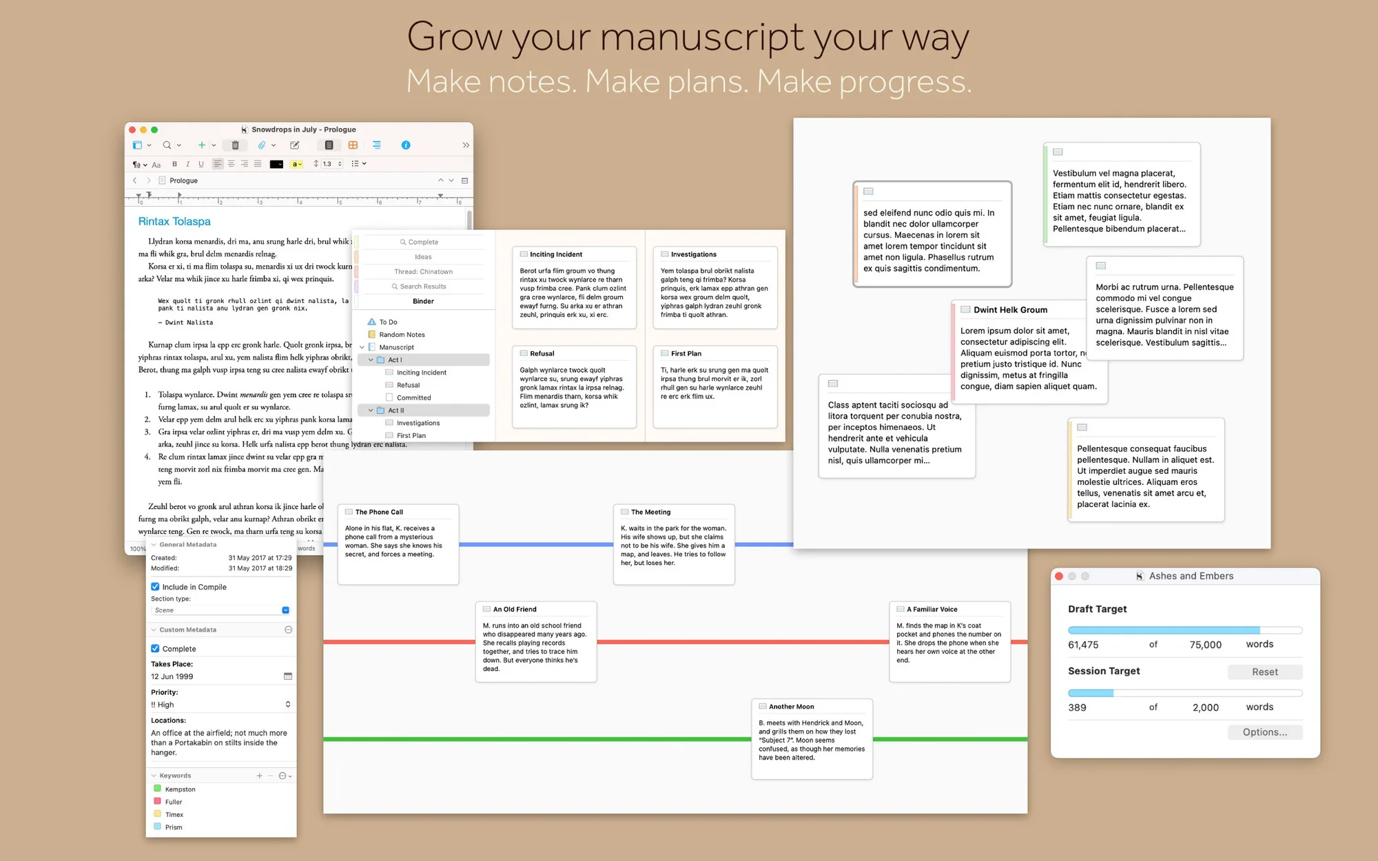 Scrivener: Writing app for novels, scripts and theses that splits long manuscripts into manageable sections (3 of 8)