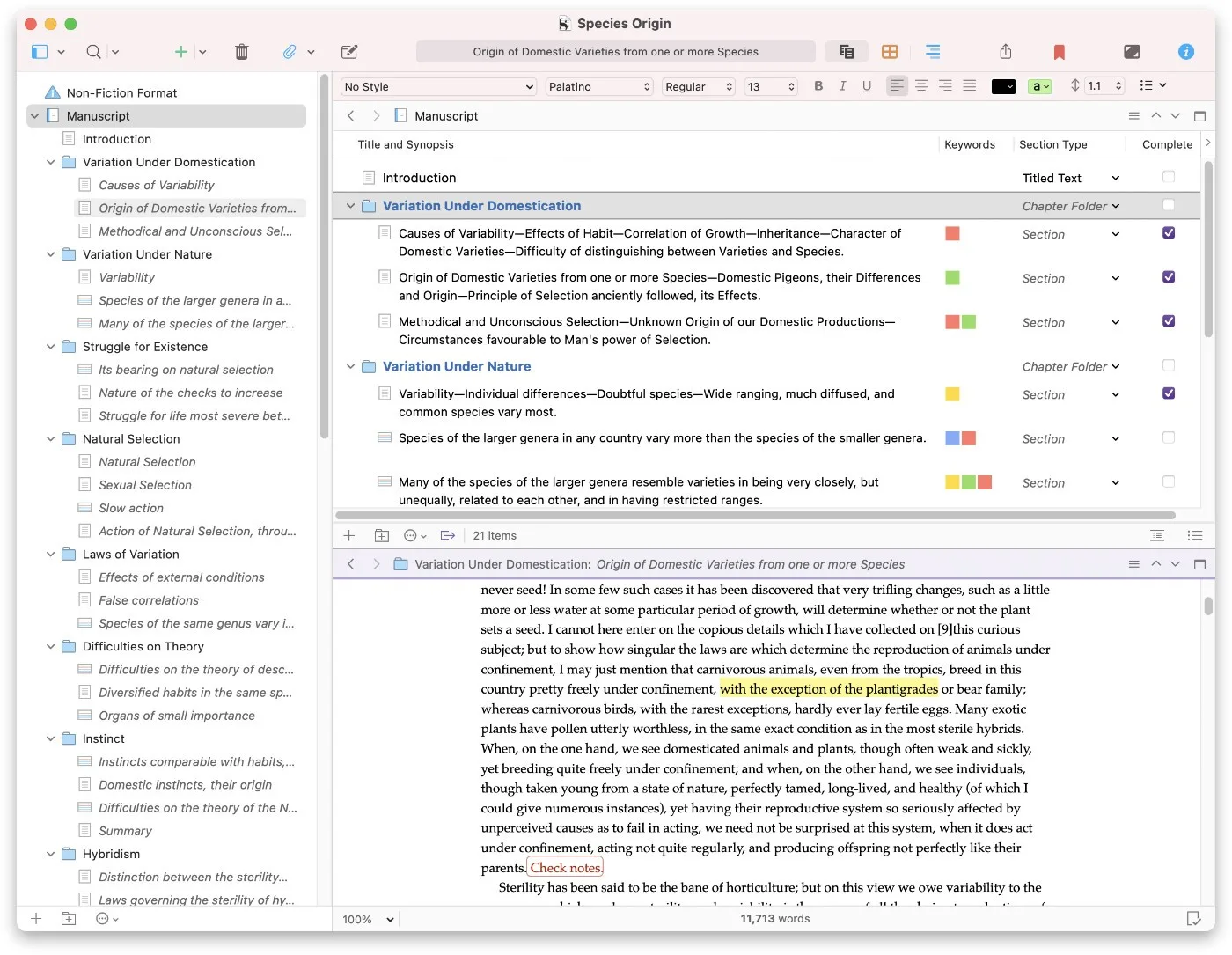 Scrivener: Writing app for novels, scripts and theses that splits long manuscripts into manageable sections (8 of 8)