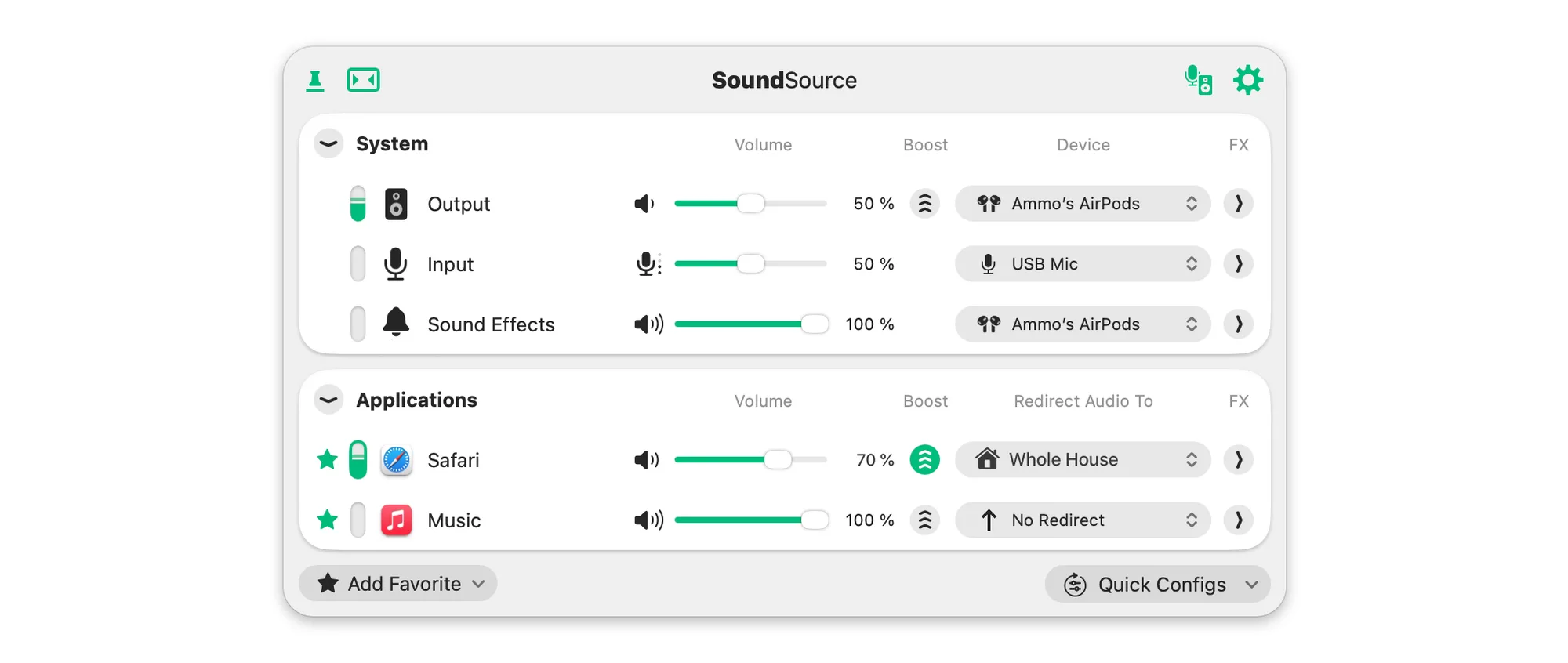 SoundSource: Menu bar audio control with per-app volume, output routing, EQ and AirPlay streaming
