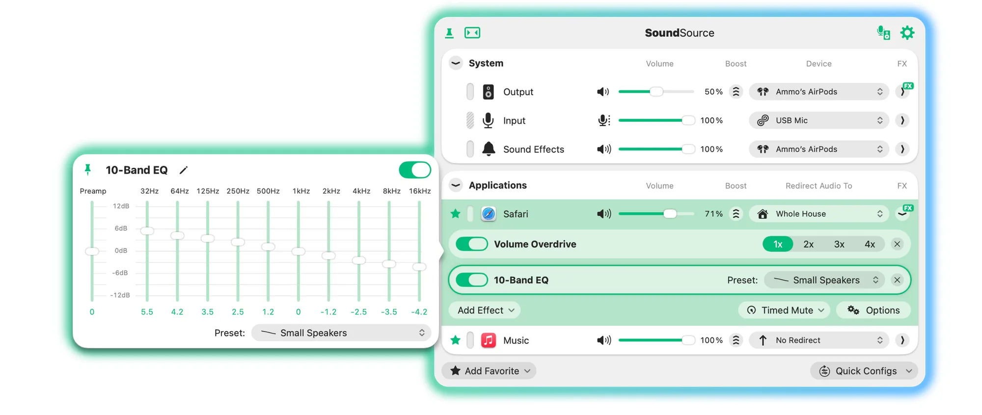 SoundSource: Menu bar audio control with per-app volume, output routing, EQ and AirPlay streaming (2 of 5)