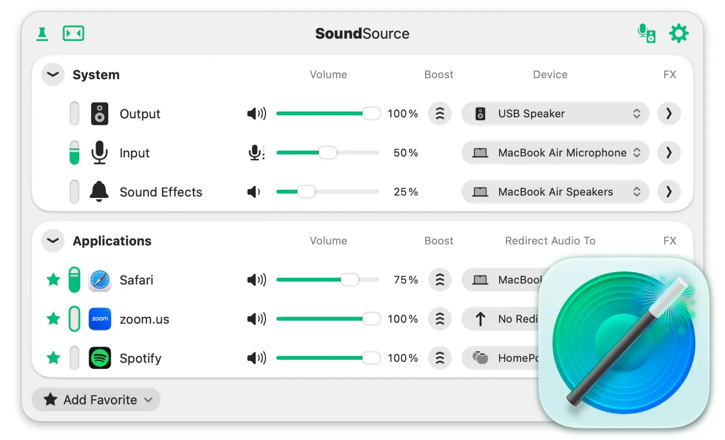 SoundSource: Menu bar audio control with per-app volume, output routing, EQ and AirPlay streaming (5 of 5)