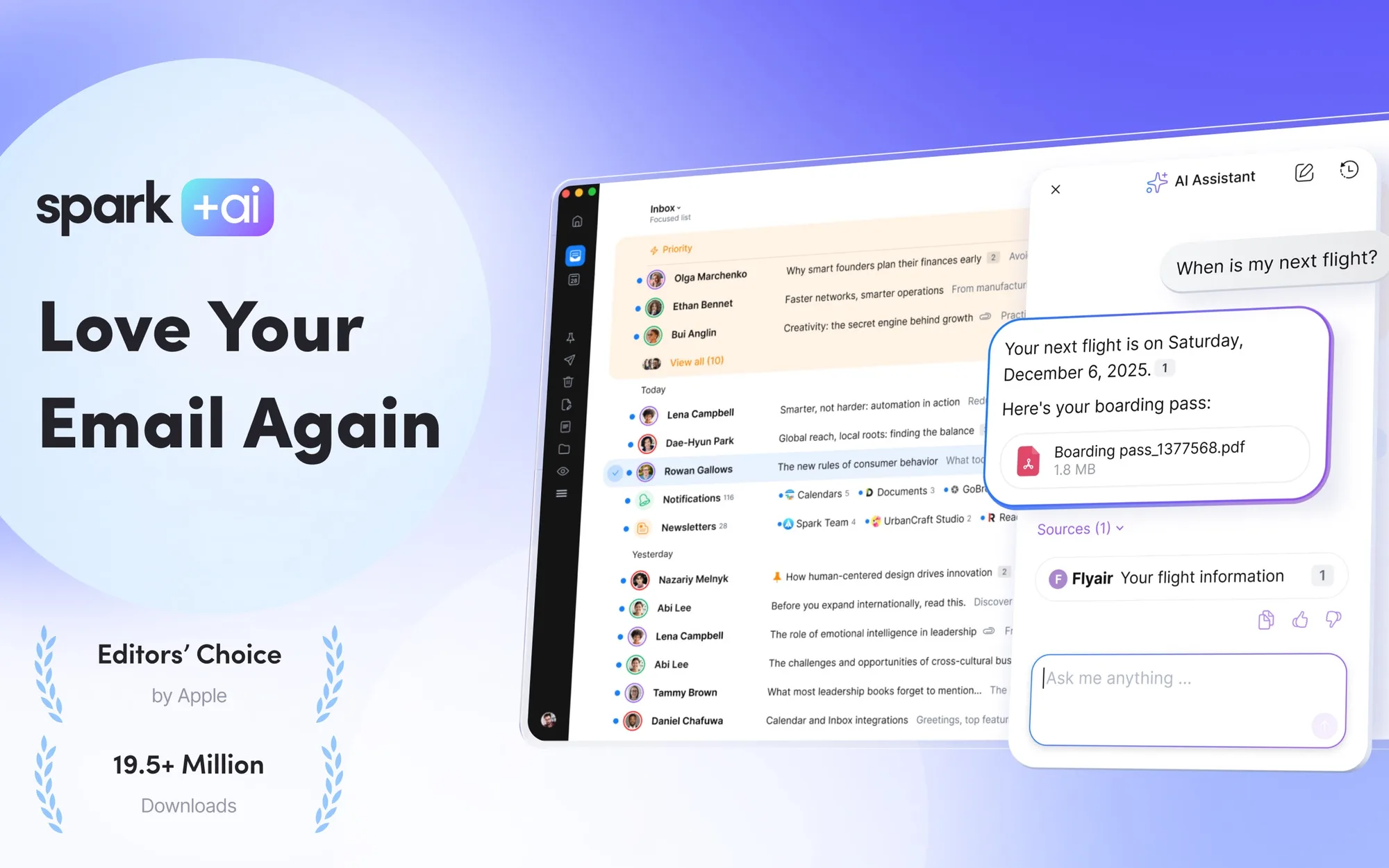 Spark Mail: Email app with a Smart Inbox, all your accounts in one place, AI writing tools and shared team inboxes