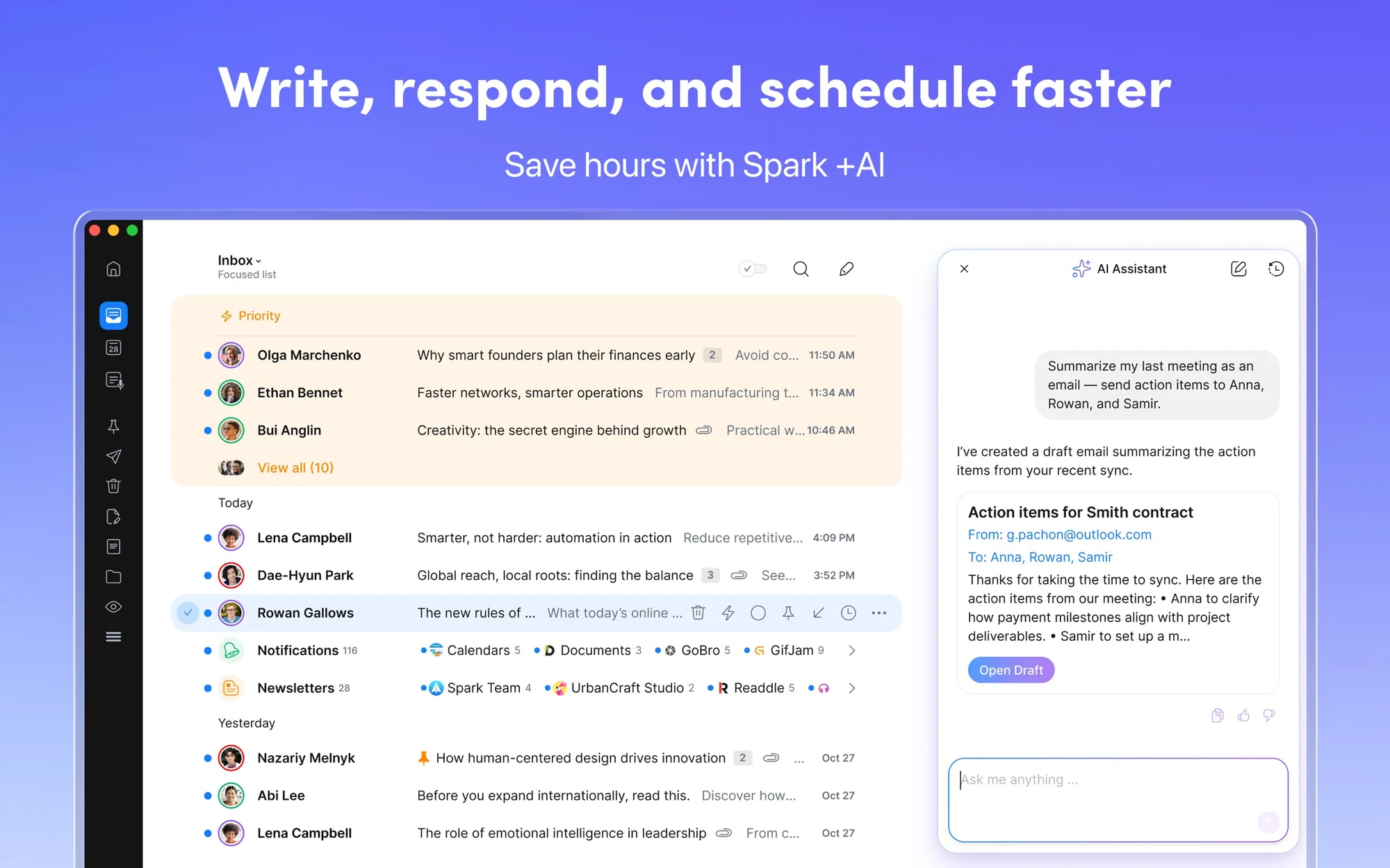 Spark Mail: Email app with a Smart Inbox, all your accounts in one place, AI writing tools and shared team inboxes (3 of 5)
