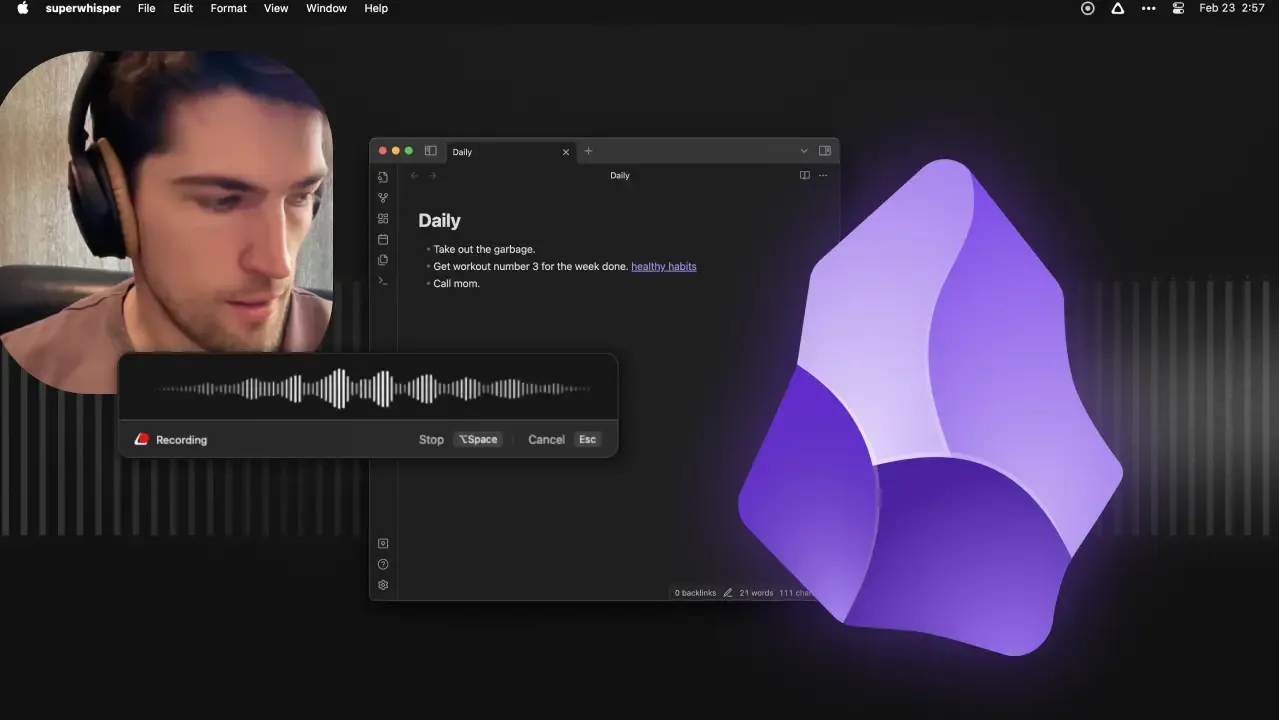 Superwhisper: Voice dictation that turns speech into formatted text in any app, with offline transcription (7 of 8)