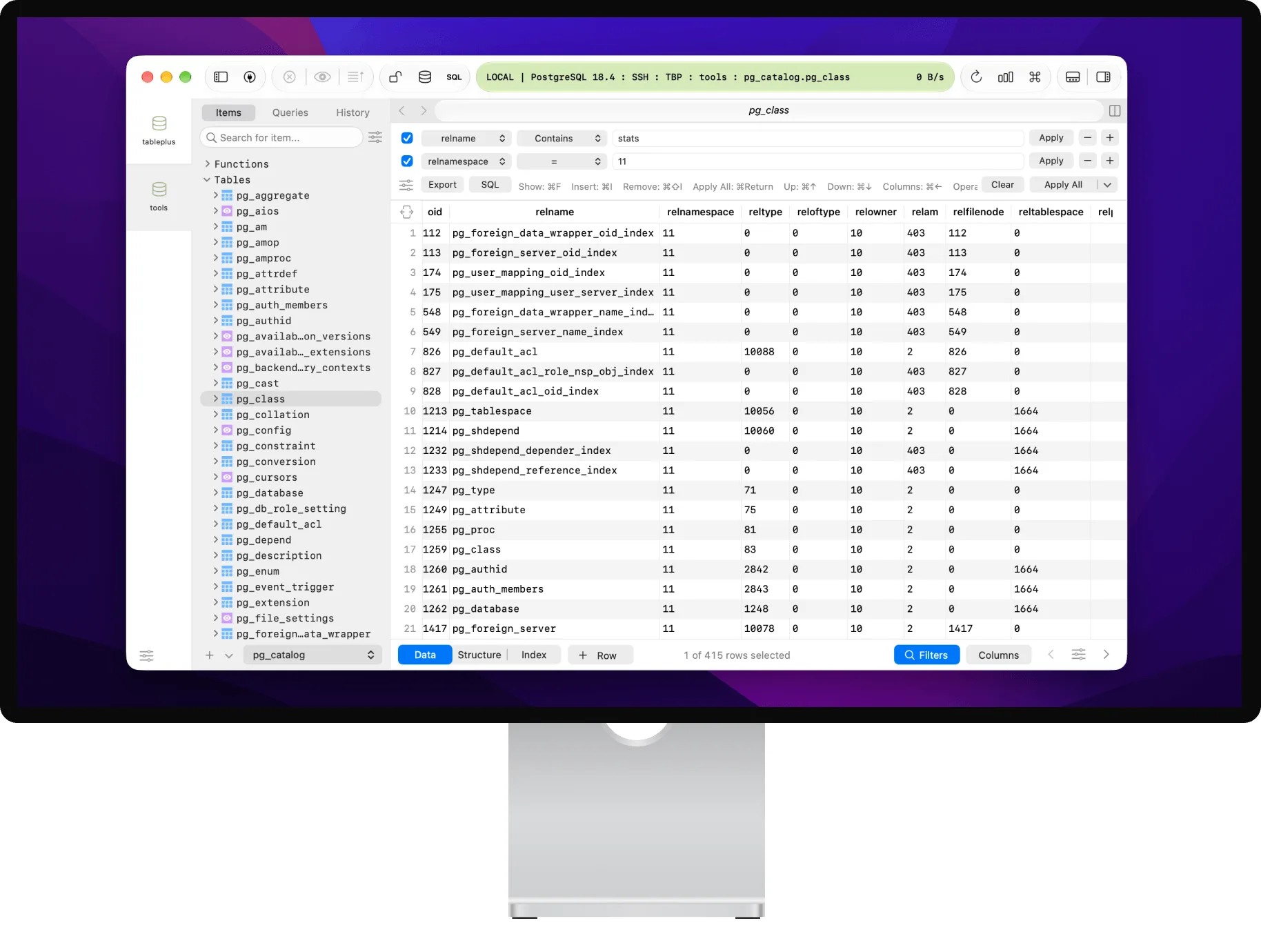 TablePlus: Native GUI for PostgreSQL, MySQL, SQLite, Redis and other databases, with inline editing (4 of 7)