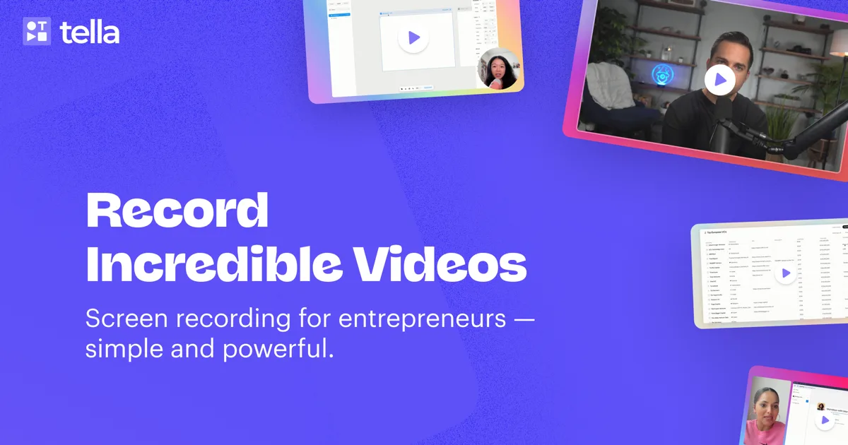 Tella: Screen recorder with automatic layouts, text-based editing and instant link sharing